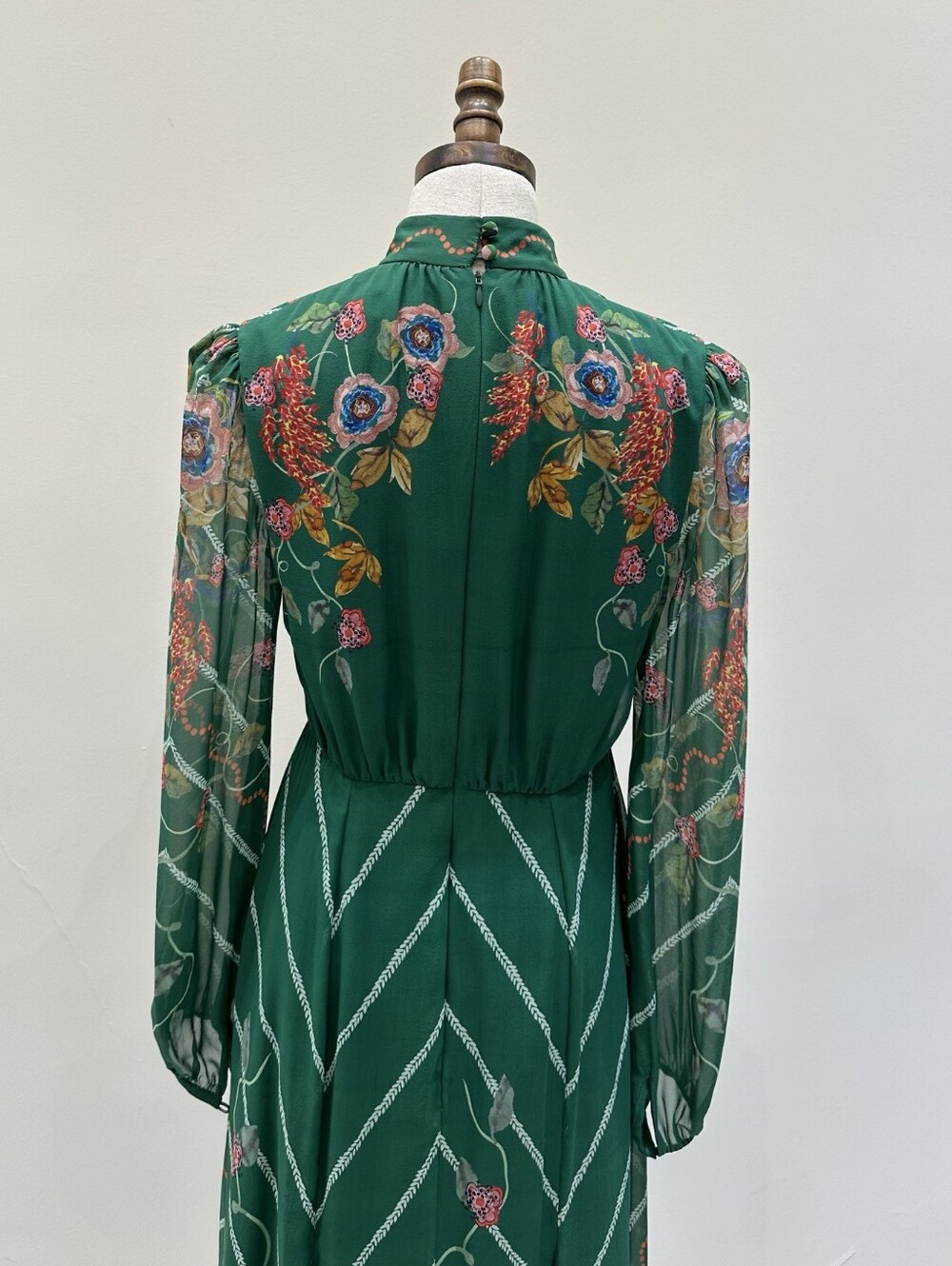 Saloni Jacqui B Dress in Emerald Barley Hotsell - Picture 8 of 11